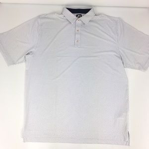 FootJoy FJ Golf Polo Shirt White Black Cross XXL